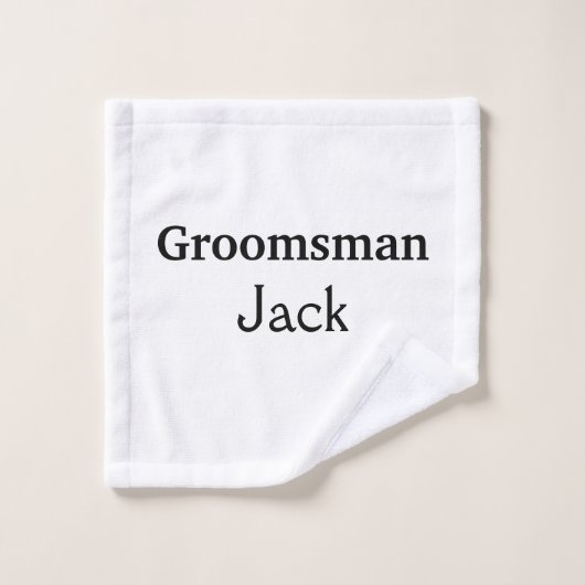 EENVOUDIG MINIMAL jouw naam aangepaste Groomsman t Washandje (Wasdoekje)