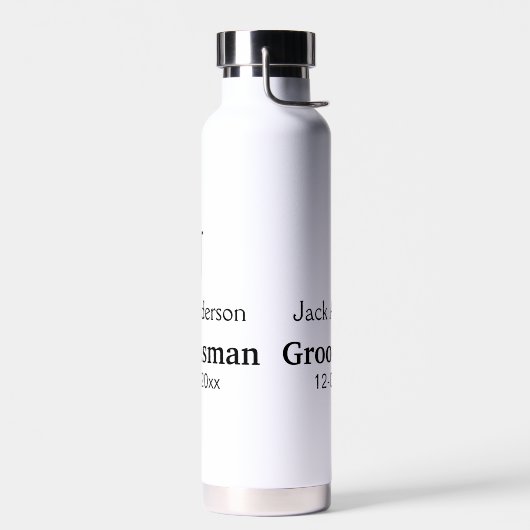 EENVOUDIG MINIMAL jouw naam aangepaste Groomsman t Waterfles (Links)