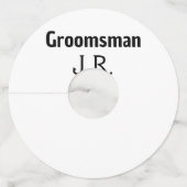 EENVOUDIG MINIMAL jouw naam aangepaste Groomsman t Wijnglaslabel (Achterkant)