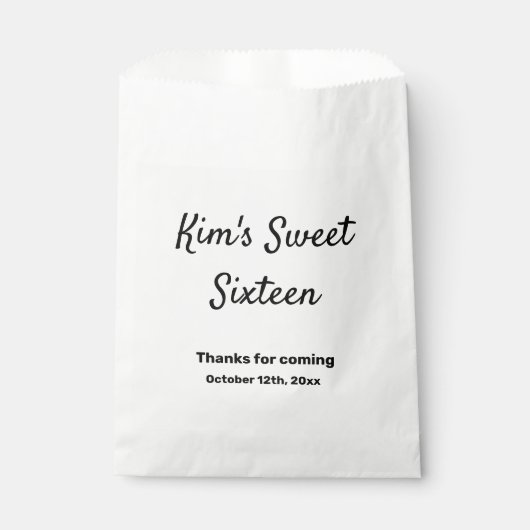 EENVOUDIG MINIMAL, liefje zestien elegante moderne Bedankzakje (Voorkant)