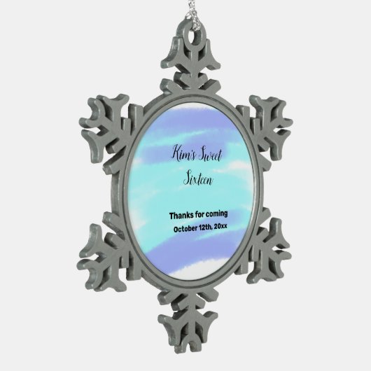 EENVOUDIG MINIMAL, liefje zestien elegante moderne Tin Sneeuwvlok Ornament (Links)