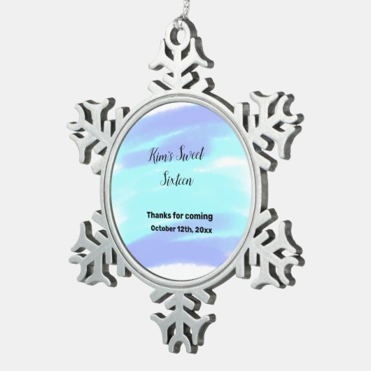 EENVOUDIG MINIMAL, liefje zestien elegante moderne Tin Sneeuwvlok Ornament (Rechts)