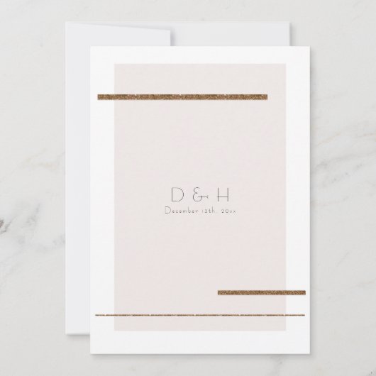 Eenvoudig Minimal Modern Blush Roze Goud Wit Menu Kaart (Achterkant)