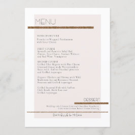 Eenvoudig Minimal Modern Blush Roze Goud Wit Menu Kaart