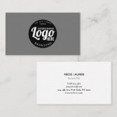 Eenvoudig Minimal Modern Grey Uw Logo hier Visitekaartje (Voorkant / Achterkant)