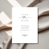 Eenvoudig Minimal Modern Script Zwart-wit bruiloft Save The Date