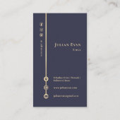 Eenvoudig Minimal Monogram Elegant Marine Blauw &  Visitekaartje (Achterkant)