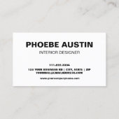 Eenvoudig Minimal Stijlvol Trendy Forest Zwart Visitekaartje (Achterkant)