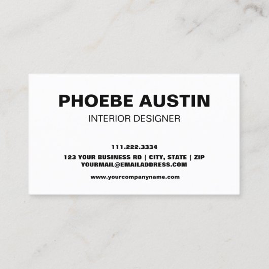 Eenvoudig Minimal Stijlvol Trendy Forest Zwart Visitekaartje (Achterkant)