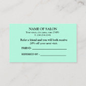 EENVOUDIG MINIMAL voeg het adres van de jouw naam  Aanbevelingskaartje (Achterkant)