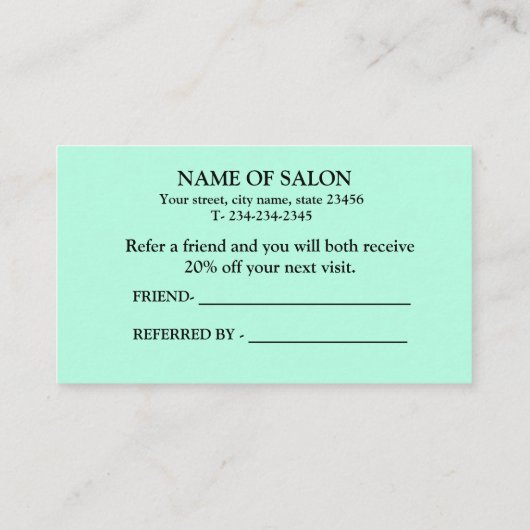 EENVOUDIG MINIMAL voeg het adres van de jouw naam  Aanbevelingskaartje (Achterkant)