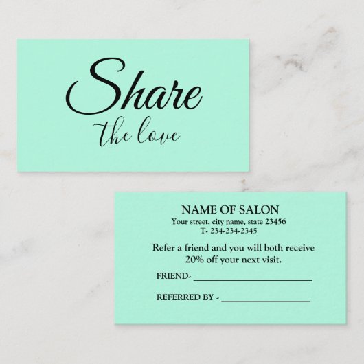 EENVOUDIG MINIMAL voeg het adres van de jouw naam  Aanbevelingskaartje (Voorkant / Achterkant)