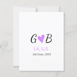EENVOUDIG MINIMAL voeg je koppel naam tekst toe Briefkaart