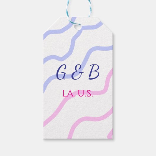 EENVOUDIG MINIMAL voeg je koppel naam tekst toe Cadeaulabel (Voorkant)