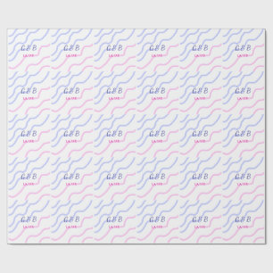 EENVOUDIG MINIMAL voeg je koppel naam tekst toe Cadeaupapier