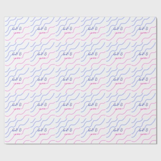 EENVOUDIG MINIMAL voeg je koppel naam tekst toe Cadeaupapier (Vlak)