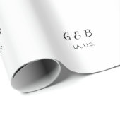 EENVOUDIG MINIMAL voeg je koppel naam tekst toe Cadeaupapier (Rol Hoek)