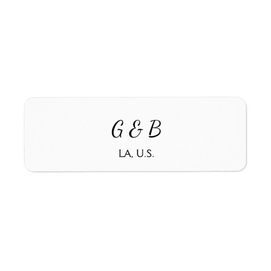 EENVOUDIG MINIMAL voeg je koppel naam tekst toe Etiket (Voorkant)