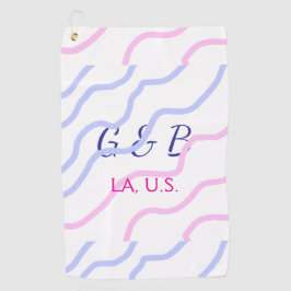 EENVOUDIG MINIMAL voeg je koppel naam tekst toe Golfhanddoek