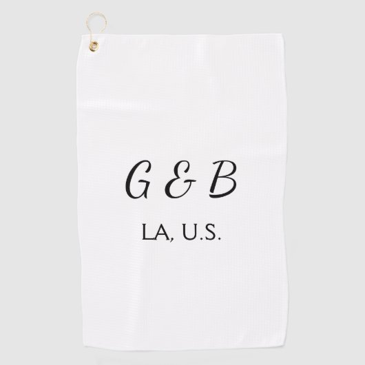 EENVOUDIG MINIMAL voeg je koppel naam tekst toe Golfhanddoek (Voorkant)