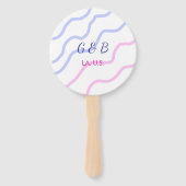 EENVOUDIG MINIMAL voeg je koppel naam tekst toe Handwaaier (Achterkant)