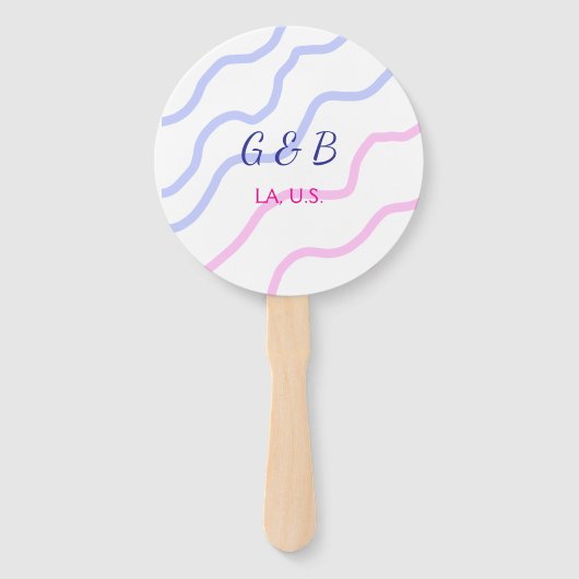 EENVOUDIG MINIMAL voeg je koppel naam tekst toe Handwaaier (Voorkant)