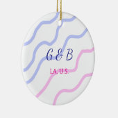 EENVOUDIG MINIMAL voeg je koppel naam tekst toe Keramisch Ornament (Rechts)