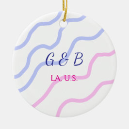 EENVOUDIG MINIMAL voeg je koppel naam tekst toe Keramisch Ornament