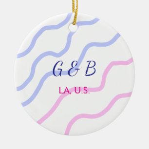 EENVOUDIG MINIMAL voeg je koppel naam tekst toe Keramisch Ornament