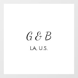 EENVOUDIG MINIMAL voeg je koppel naam tekst toe Raamsticker