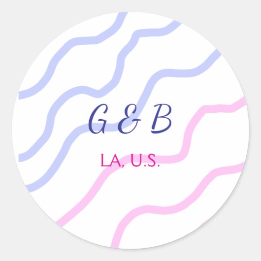 EENVOUDIG MINIMAL voeg je koppel naam tekst toe Ronde Sticker (Voorkant)