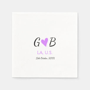 EENVOUDIG MINIMAL voeg je koppel naam tekst toe Servet