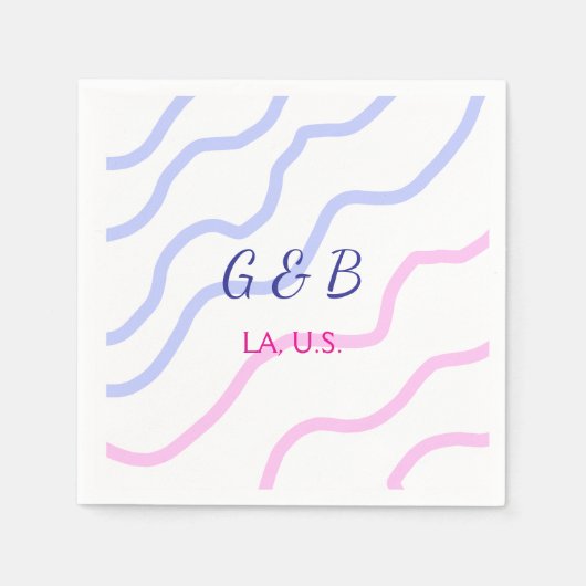 EENVOUDIG MINIMAL voeg je koppel naam tekst toe Servet (Voorkant)