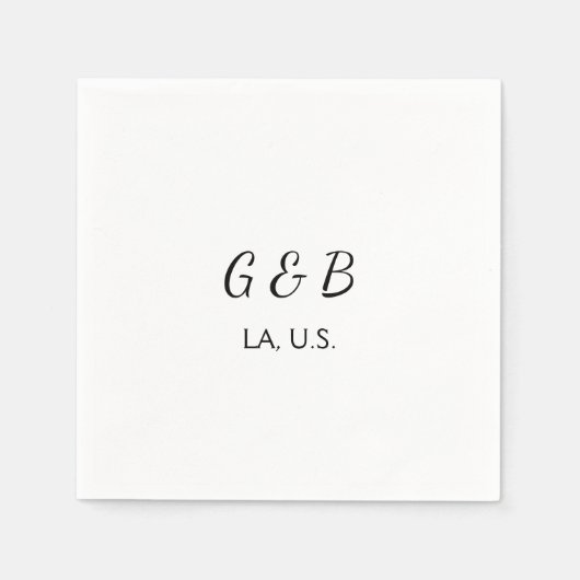 EENVOUDIG MINIMAL voeg je koppel naam tekst toe Servet (Voorkant)