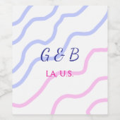 EENVOUDIG MINIMAL voeg je koppel naam tekst toe Wijn Etiket (Enkel label)