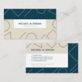 Eenvoudig minimale Aqua Beige Geometric Visitekaartje (Voorkant / Achterkant)
