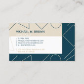 Eenvoudig minimale Aqua Beige Geometric Visitekaartje (Achterkant)