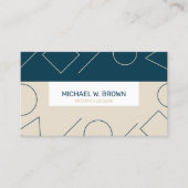 Eenvoudig minimale Aqua Beige Geometric Visitekaartje (Voorkant)