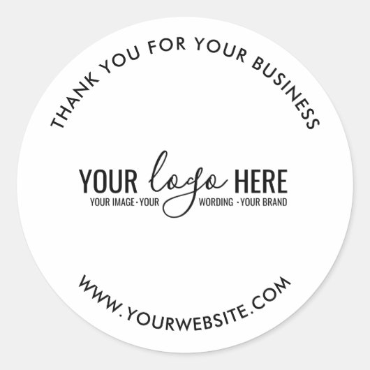 Eenvoudig minimale Elegant Custom Logo Company Ronde Sticker (Voorkant)