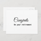 Eenvoudig minimale felicitaties met pensionering briefkaart (Voorkant / Achterkant)