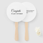 Eenvoudig minimale felicitaties met pensionering handwaaier (Voorkant en achterkant)