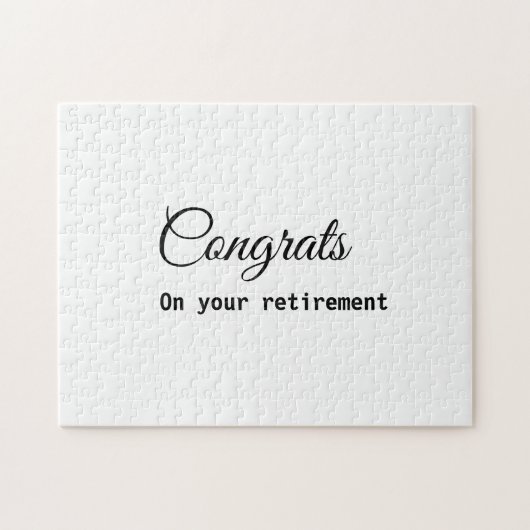 Eenvoudig minimale felicitaties met pensionering legpuzzel (Horizontaal)