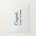 Eenvoudig minimale felicitaties met pensionering legpuzzel<br><div class="desc">Ontwerp</div>