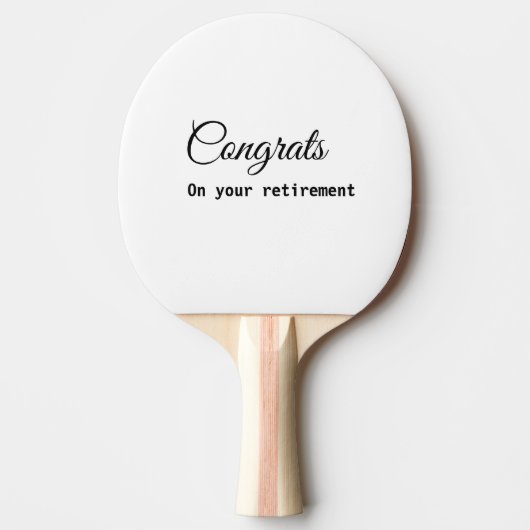 Eenvoudig minimale felicitaties met pensionering tafeltennisbatje (Voorkant)
