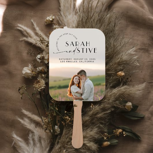 Eenvoudig minimale foto bruiloft handwaaier