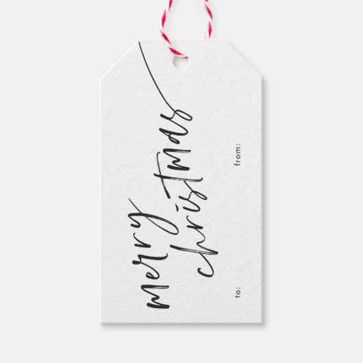 Eenvoudig Minimale Kerstmis Cadeaulabel (Voorkant)