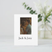 Eenvoudig minimale kleurrijke add name-fototekstka briefkaart (Staand voorkant)