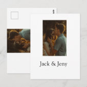 Eenvoudig minimale kleurrijke add name-fototekstka briefkaart (Voorkant / Achterkant)