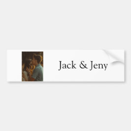 Eenvoudig minimale kleurrijke add name-fototekstka bumpersticker