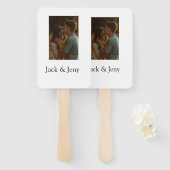 Eenvoudig minimale kleurrijke add name-fototekstka handwaaier (Voorkant en achterkant)